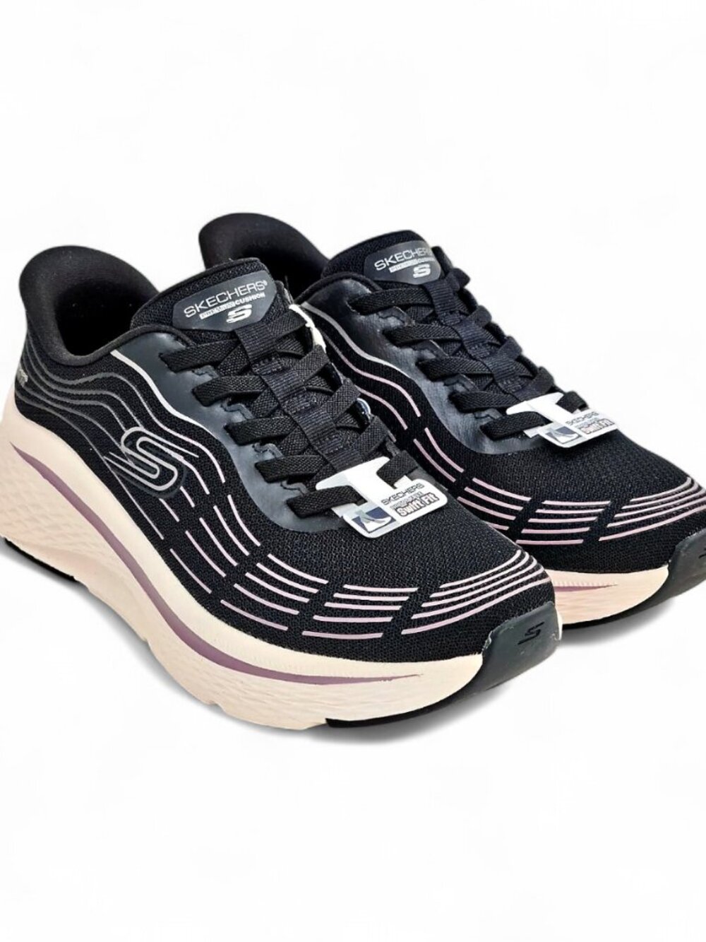 Skechers  Women's Swift Fit Sneaker Shoes, Black/Purple  179313S  Women Size 8.5